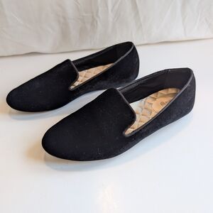 Birdies Black Velvet Loafers